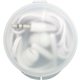 aerial view a clear ear buds with traveler case (round), image 1 of 2