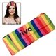 a rainbow vibrant rainbow knot headband