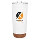 aerial view a matte white 20 oz austin double wall 18/8 stainless steel thermal tumbler - matte white, image 1 of 6