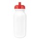 a red lid & white bottle microhalt(tm) 20 oz value cycle bottle with push n pull cap