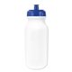 aerial view a blue lid & white bottle microhalt(tm) 20 oz value cycle bottle with push n pull cap, image 1 of 2