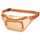 aerial view a orange translucent color fanny pack, image 1 of 3