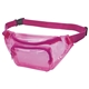 aerial view a pink translucent color fanny pack, image 1 of 6