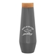 aerial view a storm gray h2go echo 16.9 oz vacuum insulated stainless steel water bottle with bamboo lid - storm gray, image 1 of 7