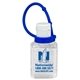 aerial view a blue sanpal xl connect sc 2 oz hand sanitizer antibacterial gel with colorful silicone carry leash (spot color print), image 1 of 2
