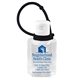 aerial view a black sanpal xl connect sc 2 oz hand sanitizer antibacterial gel with colorful silicone carry leash (spot color print), image 1 of 2