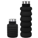 a black 17 oz collapsible silicone water bottle