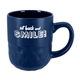 aerial view a navy ceramic coffee mug with facet texture - 16 oz, image 1 of 2