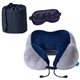 aerial view a navy/gray aeroloft(r) business first travel pillow with sleep mask, image 1 of 2