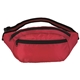 aerial view a red large oval fanny pack with adjustable strap, image 1 of 9
