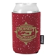 aerial view a red koozie(r) campfire can cooler, image 1 of 2