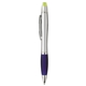 aerial view a silver/blue w/black ink dual - function twist pen wax gel highlighter, image 1 of 6