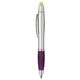 aerial view a silver/purple w/black ink silver ion wax gel highlighter pen, image 1 of 6