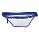aerial view a clear with royal blue trim clear choice fanny pack, image 1 of 3