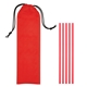 aerial view a translucent red with matching pouch 5- pack on the go straws with pouch, image 1 of 2