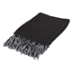 aerial view a black chateau chenille fringed blanket, image 1 of 2