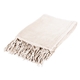 aerial view a cream chateau chenille fringed blanket, image 1 of 2