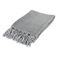 aerial view a gray chateau chenille fringed blanket, image 1 of 2