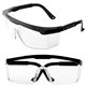 a clear w/black arms adjustable frame safety glasses