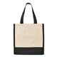 aerial view a black prime line junior mini cotton box tote bag, image 1 of 4