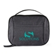 aerial view a heather dark gry tech accessory travel organizer pouch, image 1 of 7