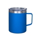 aerial view a blue-reflex 12 oz vacuum insulated stainless steel coffee mug, image 1 of 2