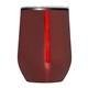 aerial view a red 12oz budget stemless wine tumbler with lid, image 1 of 2