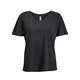 aerial view a black fleck threadfast apparel ladies triblend fleck short - sleeve v - neck t - shirt, image 1 of 2