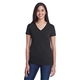 aerial view a blck invsbl strp threadfast apparel ladies invisible stripe v - neck t - shirt, image 1 of 4