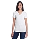 aerial view a wht invsbl strp threadfast apparel ladies invisible stripe v - neck t - shirt, image 1 of 4