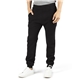 aerial view a black threadfast apparel unisex ultimate fleece pant, image 1 of 3