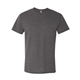 aerial view a black heather jerzees adult tri - blend t - shirt, image 1 of 3