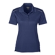 aerial view a classic navy core365 - womens radiant performance piqu polo with reflective piping, image 1 of 4