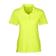 aerial view a safety yellow core365 - womens radiant performance piqu polo with reflective piping, image 1 of 4