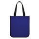 aerial view a midnight blue laminated fashion tote bag - 11-3/4 x 9-1/4, image 1 of 2