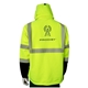 aerial view a yellow class 3 ripstop softshell black bottom jacket, image 1 of 8