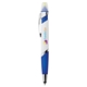 aerial view a blue pms662 cynthia curvy triple pen - ballpoint / stylus / highlighter, image 1 of 4