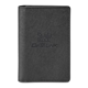 aerial view a black toscano genuine leather rfid booklet / passport holder, image 1 of 4