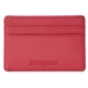 aerial view a red pms201 toscano genuine leather rfid card holder, image 1 of 2
