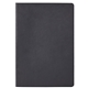 aerial view a black donald soft cover single meeting journal notebook, image 1 of 2
