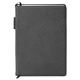 aerial view a black toscano genuine leather non - refillable journal notebook, image 1 of 5