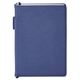 aerial view a blue pms2767 toscano genuine leather non - refillable journal notebook, image 1 of 4