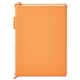 aerial view a orange pms158 toscano genuine leather non - refillable journal notebook, image 1 of 5