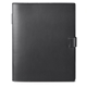 aerial view a black giuseppe di natale refillable leather journal notebook, image 1 of 3