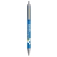 aerial view a blue barrel & silver trim bic clic pen, image 2 of 2