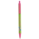 aerial view a metallic green barrel & pink trim bic clic pen, image 2 of 2
