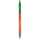 aerial view a metallic orange barrel & green trim bic clic pen, image 2 of 2
