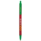 aerial view a metallic red barrel & green trim bic clic pen, image 2 of 2