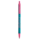 aerial view a teal barrel & pink trim bic clic pen, image 2 of 2