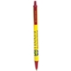 aerial view a yellow barrel & burgundy trim bic clic pen, image 2 of 2